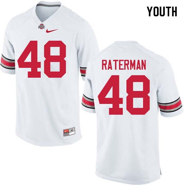 Ohio State Buckeyes #48 Clay Raterman Youth Embroidery Jersey White